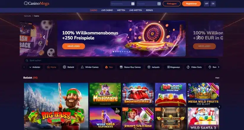 Casinomega desktop