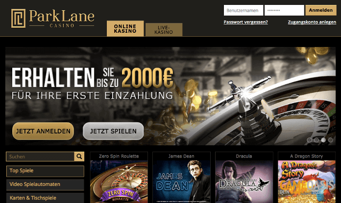 Parklane Casino mit bis zu 2000 Euro Startbonus!
