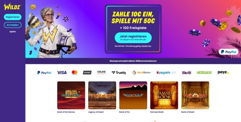 wildz casino bonus code