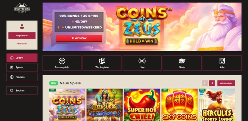 orientxpress casino bonus code