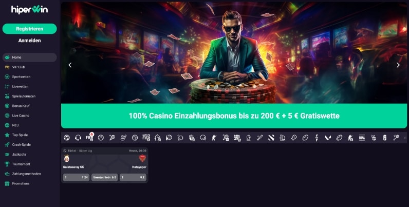 hiperwin casino desktop screenshot