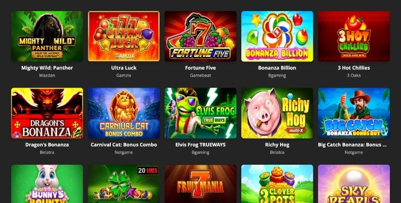 Bruce Bet Online Casino Spielangebot