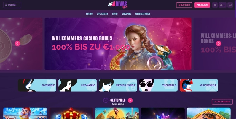 divasluck casino desktop screenshot