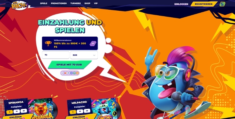 Mr. Pacho Casino Test und Erfahrungen 2024 desktop screenshot prmotionen