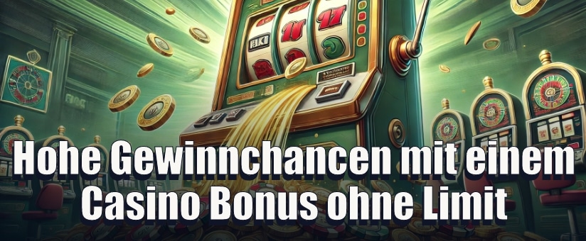 Hohe Gewinnchancen mit einem Casino Bonus ohne Limit