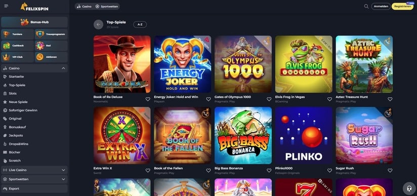 
Felixspin Casino Top Spiele